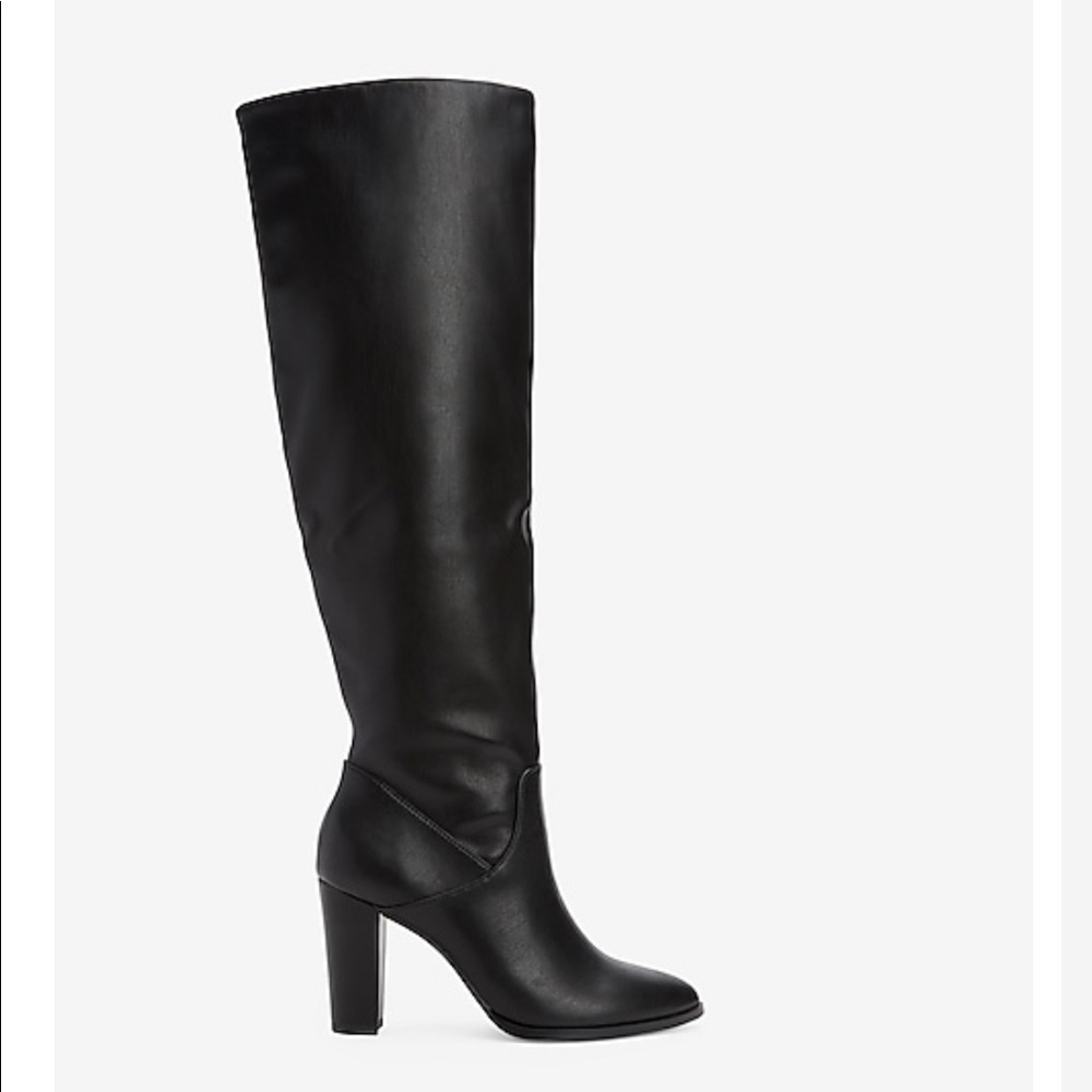 Vegan leather heeled boots